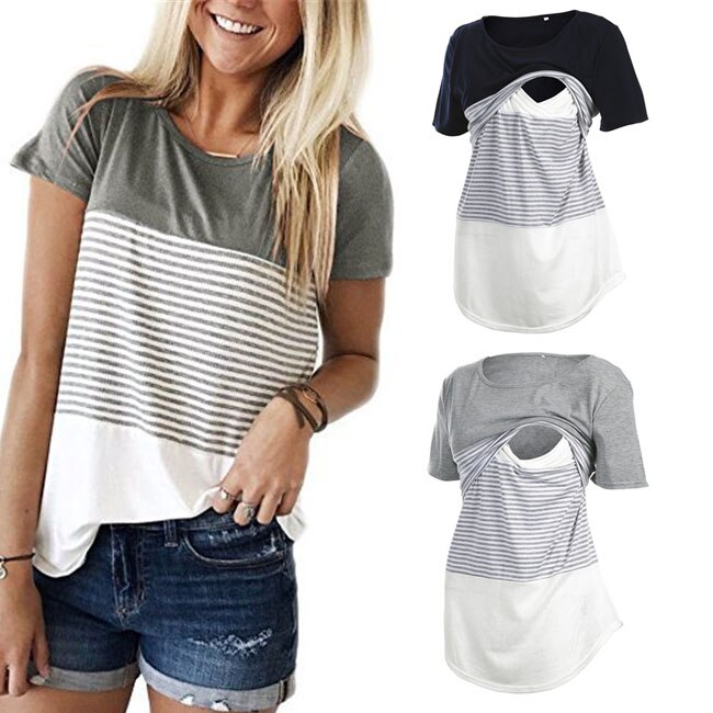 Women's Maternity Striped T-Shirt